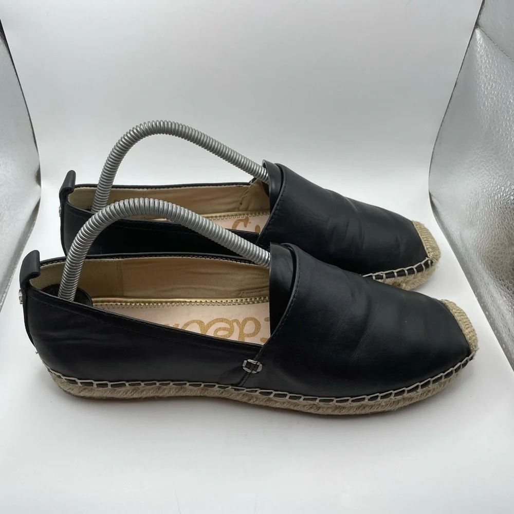 Sam Edelman Khloe black leather espadrilles size 9